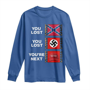 Resist Political Protest Long Sleeve Shirt History Anti Hate Extremism Authoritarianism TS02 Royal Blue Print Your Wear