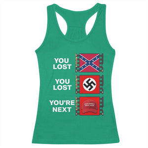Resist Political Protest Racerback Tank Top History Anti Hate Extremism Authoritarianism TS02 Irish Green Print Your Wear