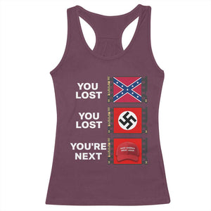 Resist Political Protest Racerback Tank Top History Anti Hate Extremism Authoritarianism TS02 Maroon Print Your Wear