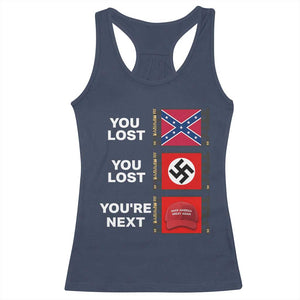 Resist Political Protest Racerback Tank Top History Anti Hate Extremism Authoritarianism TS02 Navy Print Your Wear