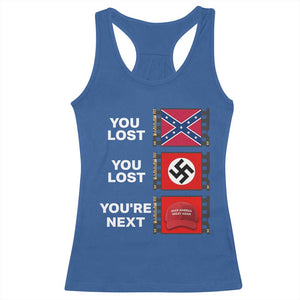 Resist Political Protest Racerback Tank Top History Anti Hate Extremism Authoritarianism TS02 Royal Blue Print Your Wear