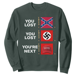 Resist Political Protest Sweatshirt History Anti Hate Extremism Authoritarianism TS02 Dark Forest Green Print Your Wear