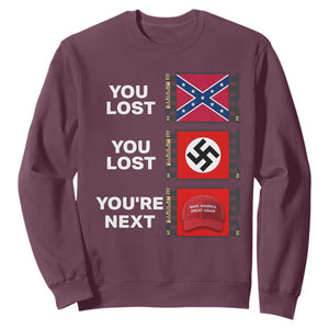 Resist Political Protest Sweatshirt History Anti Hate Extremism Authoritarianism TS02 Maroon Print Your Wear