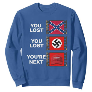 Resist Political Protest Sweatshirt History Anti Hate Extremism Authoritarianism TS02 Royal Blue Print Your Wear