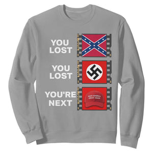 Resist Political Protest Sweatshirt History Anti Hate Extremism Authoritarianism TS02 Sport Gray Print Your Wear