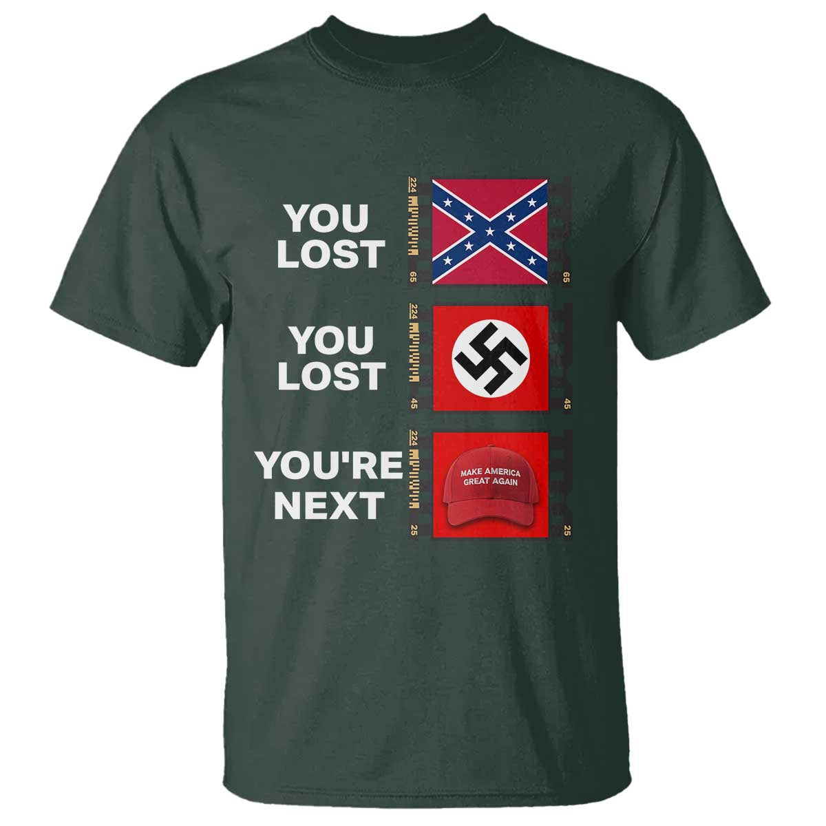 Resist Political Protest T Shirt History Anti Hate Extremism Authoritarianism TS02 Dark Forest Green Print Your Wear