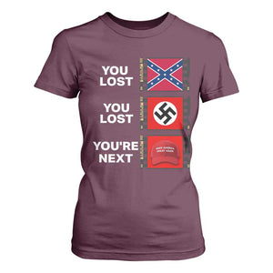Resist Political Protest T Shirt For Women History Anti Hate Extremism Authoritarianism TS02 Maroon Print Your Wear
