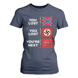 Resist Political Protest T Shirt For Women History Anti Hate Extremism Authoritarianism TS02 Navy Print Your Wear