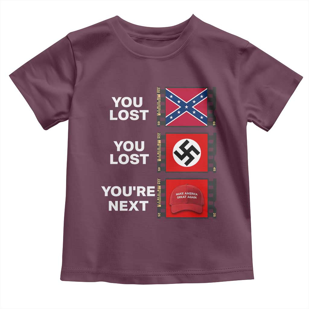 Resist Political Protest Toddler T Shirt History Anti Hate Extremism Authoritarianism TS02 Maroon Print Your Wear