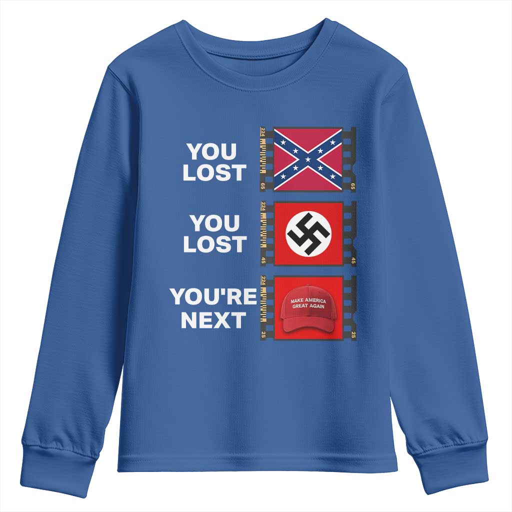Resist Political Protest Youth Sweatshirt History Anti Hate Extremism Authoritarianism TS02 Royal Blue Print Your Wear
