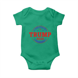 Trump 2025 The Peace President Baby Onesie Patriotic Campaign Gift for Supporters TS02 Irish Green Print Your Wear