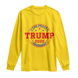 Trump 2025 The Peace President Long Sleeve Shirt Patriotic Campaign Gift for Supporters TS02 Daisy Print Your Wear