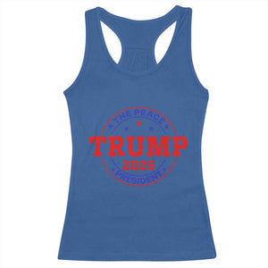 Trump 2025 The Peace President Racerback Tank Top Patriotic Campaign Gift for Supporters TS02 Royal Blue Print Your Wear