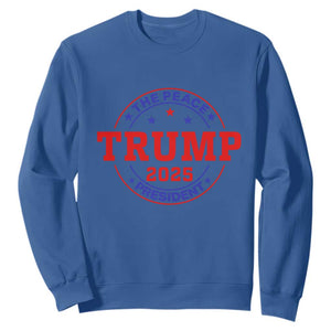 Trump 2025 The Peace President Sweatshirt Patriotic Campaign Gift for Supporters TS02 Royal Blue Print Your Wear