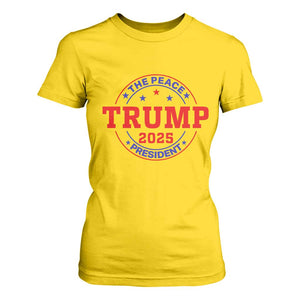 Trump 2025 The Peace President T Shirt For Women Patriotic Campaign Gift for Supporters TS02 Daisy Print Your Wear