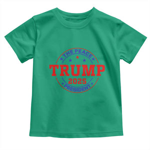 Trump 2025 The Peace President Toddler T Shirt Patriotic Campaign Gift for Supporters TS02 Irish Green Print Your Wear