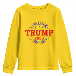 Trump 2025 The Peace President Youth Sweatshirt Patriotic Campaign Gift for Supporters TS02 Daisy Print Your Wear