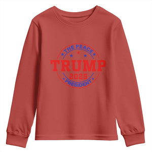 Trump 2025 The Peace President Youth Sweatshirt Patriotic Campaign Gift for Supporters TS02 Red Print Your Wear