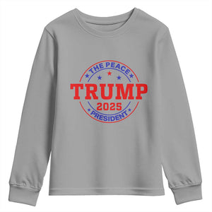 Trump 2025 The Peace President Youth Sweatshirt Patriotic Campaign Gift for Supporters TS02 Sport Gray Print Your Wear