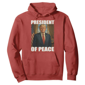 Trump President of Peace Patriotic Hoodie Political Statement Gift for Conservatives Supporters TS02 Red Print Your Wear