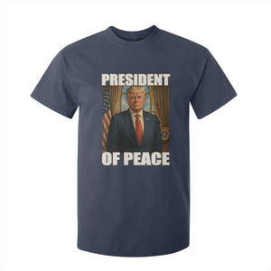 Trump President of Peace Patriotic T Shirt For Kid Political Statement Gift for Conservatives Supporters TS02 Navy Print Your Wear