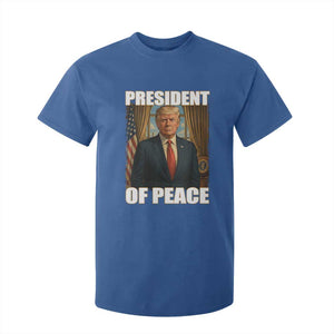 Trump President of Peace Patriotic T Shirt For Kid Political Statement Gift for Conservatives Supporters TS02 Royal Blue Print Your Wear