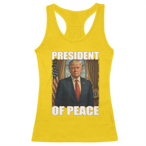 Trump President of Peace Patriotic Racerback Tank Top Political Statement Gift for Conservatives Supporters TS02 Daisy Print Your Wear