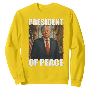 Trump President of Peace Patriotic Sweatshirt Political Statement Gift for Conservatives Supporters TS02 Daisy Print Your Wear