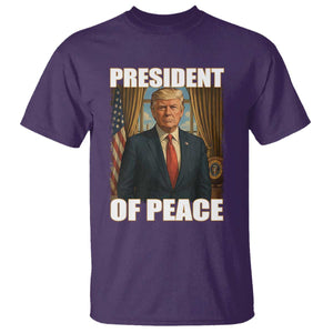 Trump President of Peace Patriotic T Shirt Political Statement Gift for Conservatives Supporters TS02 Purple Print Your Wear