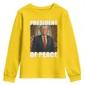 Trump President of Peace Patriotic Youth Sweatshirt Political Statement Gift for Conservatives Supporters TS02 Daisy Print Your Wear