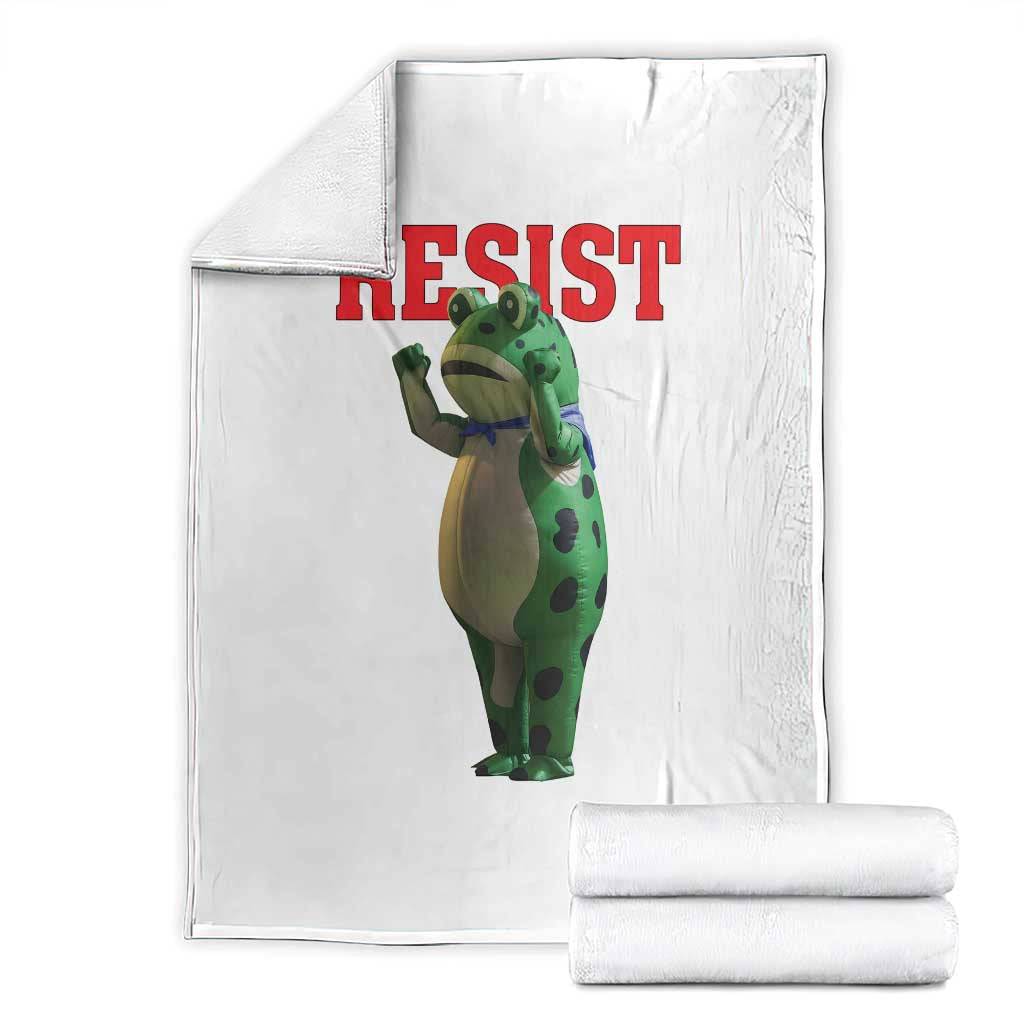 Funny Inflatable Portland Frog Resist Throw Blanket Freedom Protest TS02 White Print Your Wear