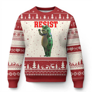 Funny Inflatable Portland Frog Resist Ugly Christmas Sweater Freedom Protest - Print Your Wear