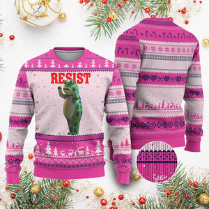 Funny Inflatable Portland Frog Resist Ugly Christmas Sweater Freedom Protest TS02 Hot Pink Print Your Wear