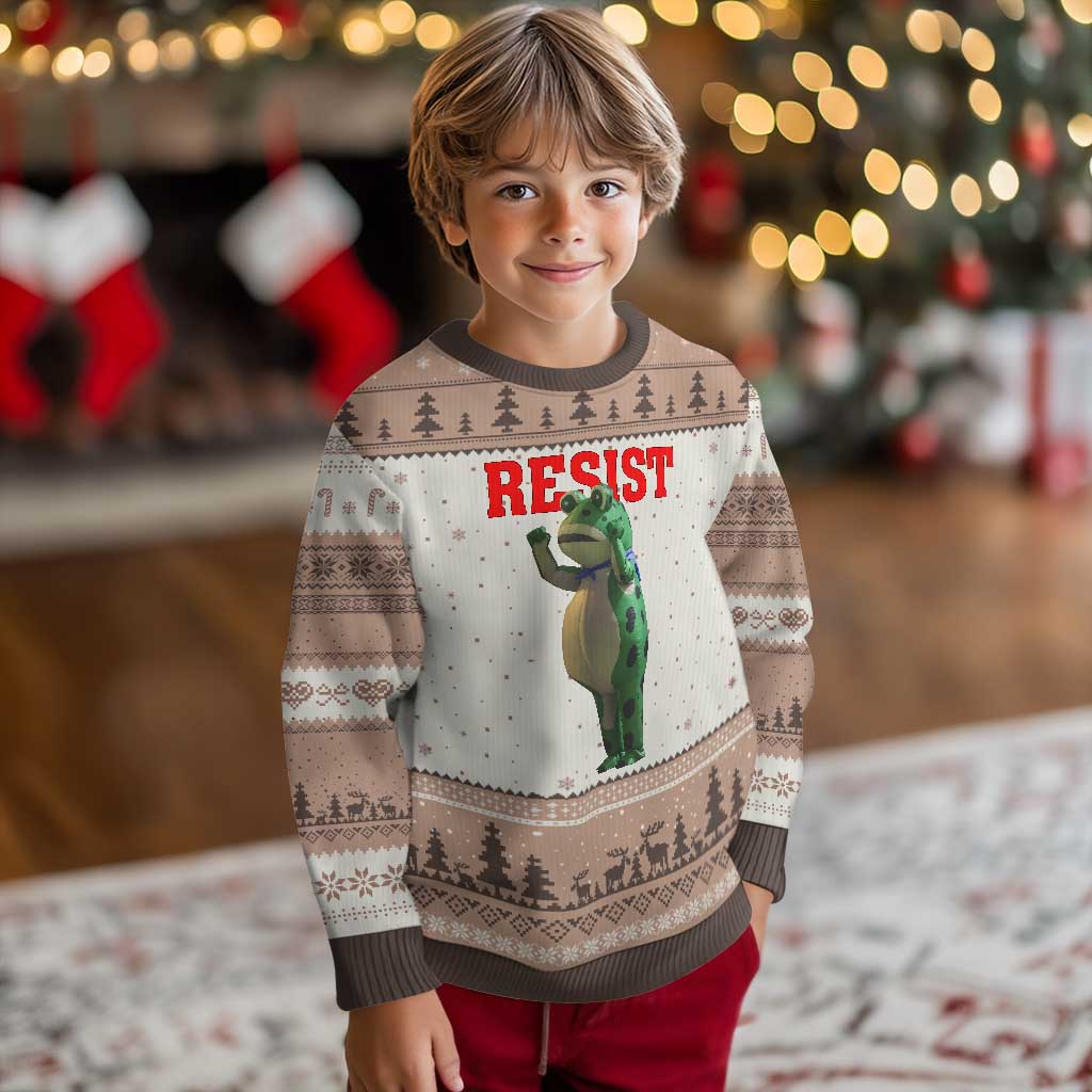 Funny Inflatable Portland Frog Resist Ugly Christmas Sweater Freedom Protest TS02 Mocha Mousse Print Your Wear