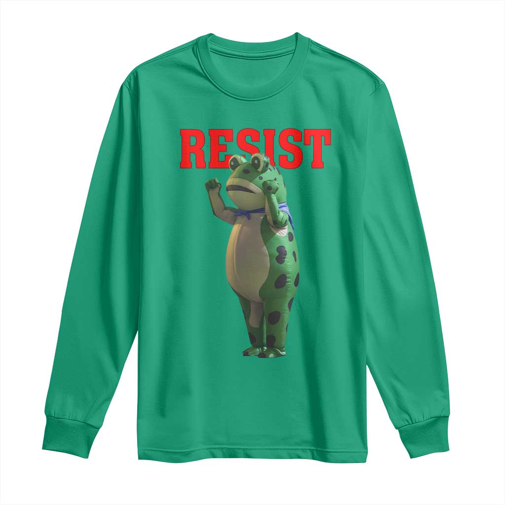 Funny Inflatable Portland Frog Resist Long Sleeve Shirt Freedom Protest TS02 Irish Green Print Your Wear