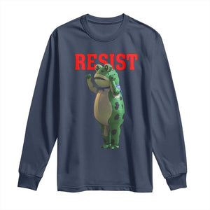 Funny Inflatable Portland Frog Resist Long Sleeve Shirt Freedom Protest TS02 Navy Print Your Wear