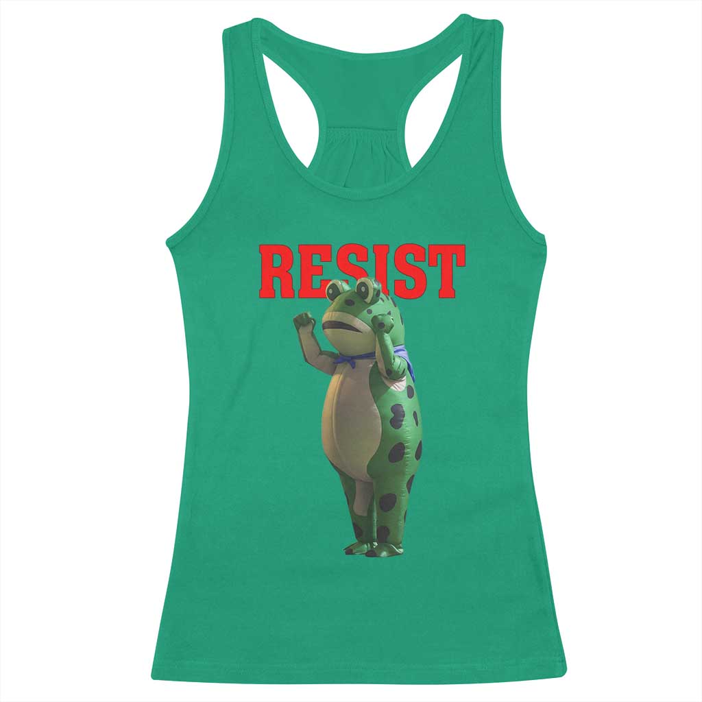 Funny Inflatable Portland Frog Resist Racerback Tank Top Freedom Protest - Print Your Wear