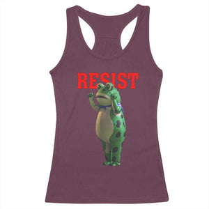Funny Inflatable Portland Frog Resist Racerback Tank Top Freedom Protest TS02 Maroon Print Your Wear