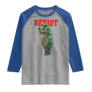 Funny Inflatable Portland Frog Resist Raglan Shirt Freedom Protest TS02 Sport Gray Royal Print Your Wear