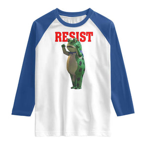 Funny Inflatable Portland Frog Resist Raglan Shirt Freedom Protest TS02 White Royal Print Your Wear