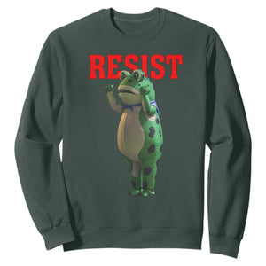 Funny Inflatable Portland Frog Resist Sweatshirt Freedom Protest TS02 Dark Forest Green Print Your Wear