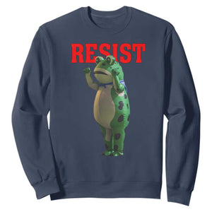 Funny Inflatable Portland Frog Resist Sweatshirt Freedom Protest TS02 Navy Print Your Wear