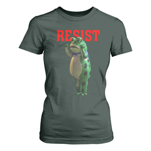 Funny Inflatable Portland Frog Resist T Shirt For Women Freedom Protest TS02 Dark Forest Green Print Your Wear