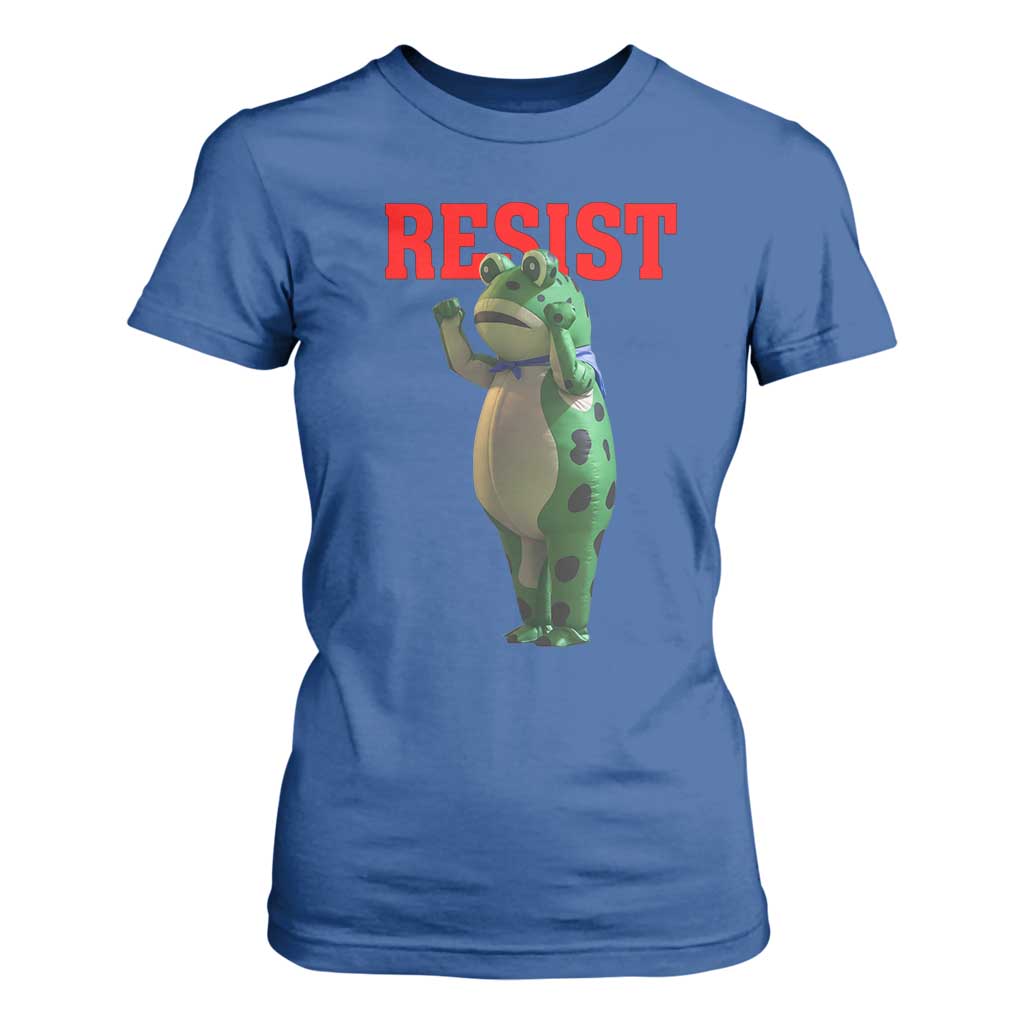 Funny Inflatable Portland Frog Resist T Shirt For Women Freedom Protest TS02 Royal Blue Print Your Wear