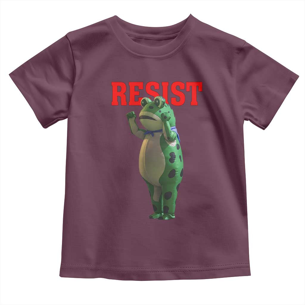 Funny Inflatable Portland Frog Resist Toddler T Shirt Freedom Protest TS02 Maroon Print Your Wear
