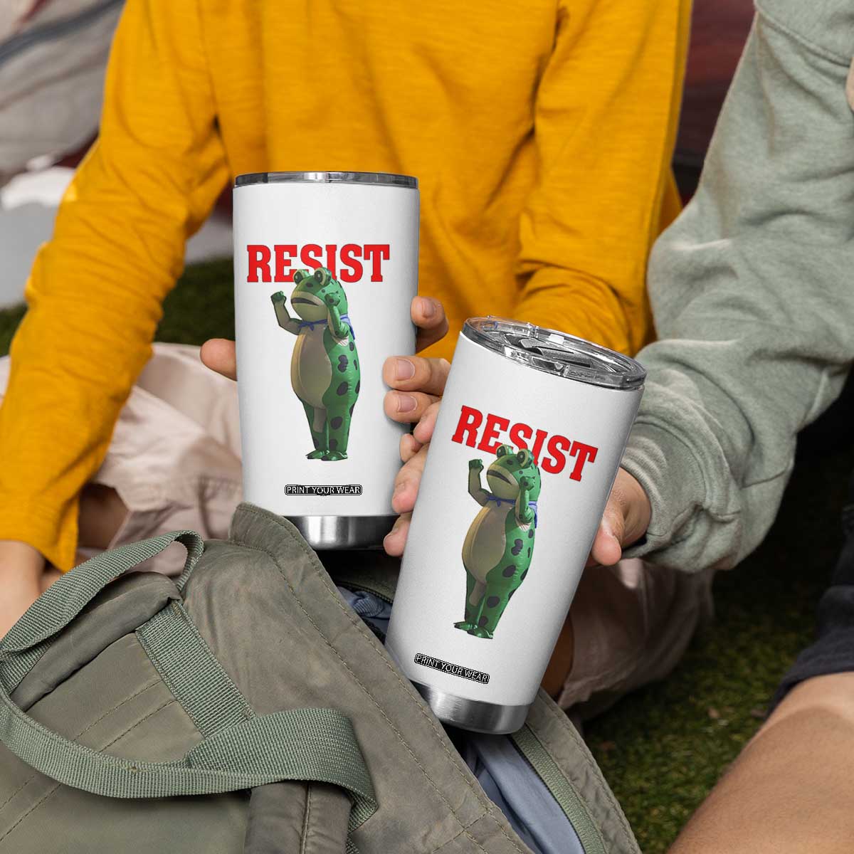 Funny Inflatable Portland Frog Resist Tumbler Cup Freedom Protest TS02 Print Your Wear