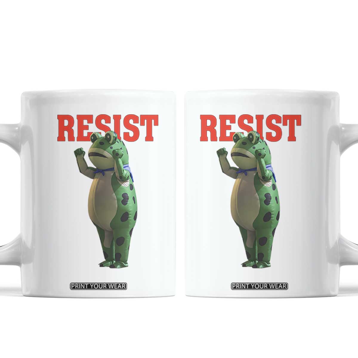Funny Inflatable Portland Frog Resist Coffee Mug Freedom Protest TS02 White Print Your Wear