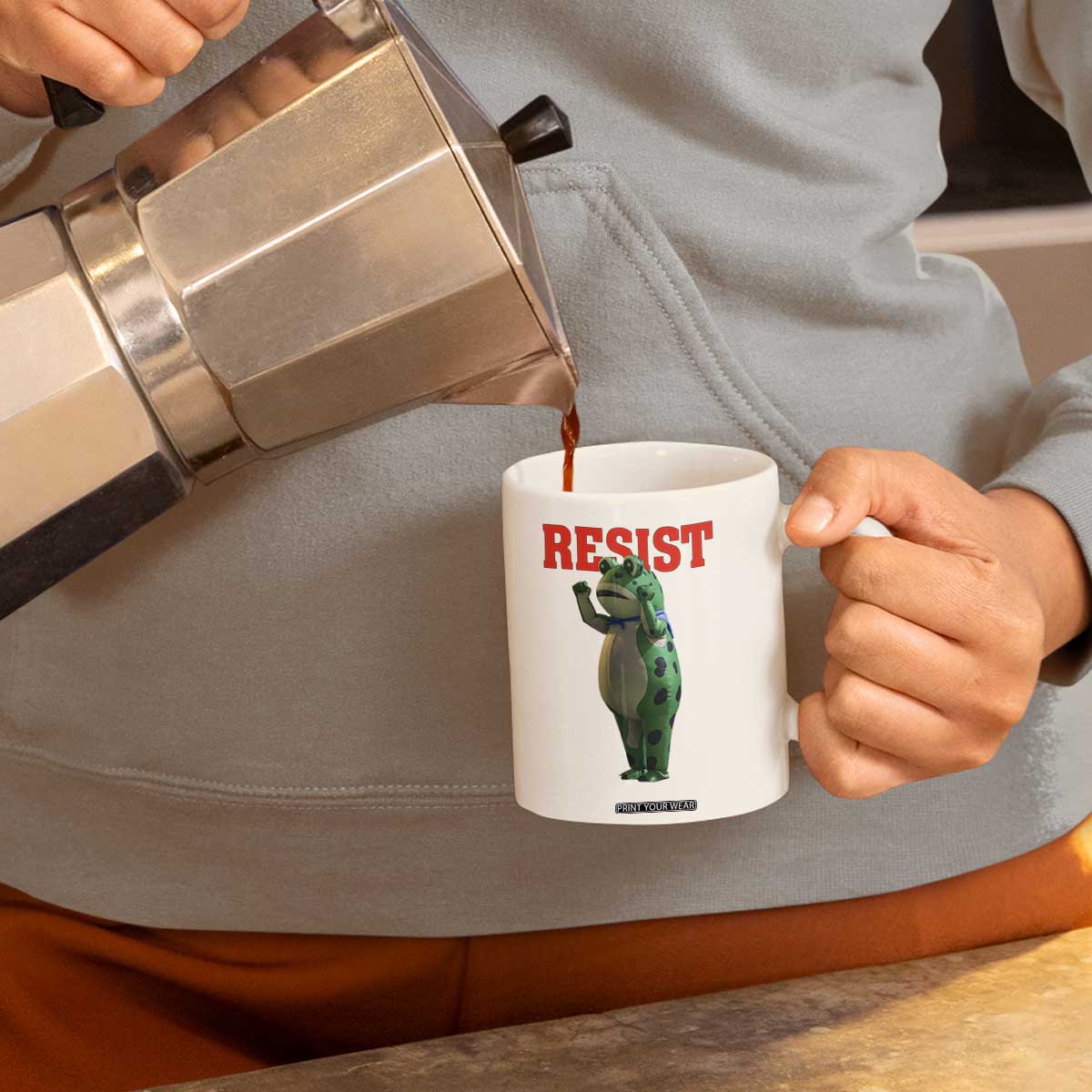 Funny Inflatable Portland Frog Resist Coffee Mug Freedom Protest TS02 Print Your Wear