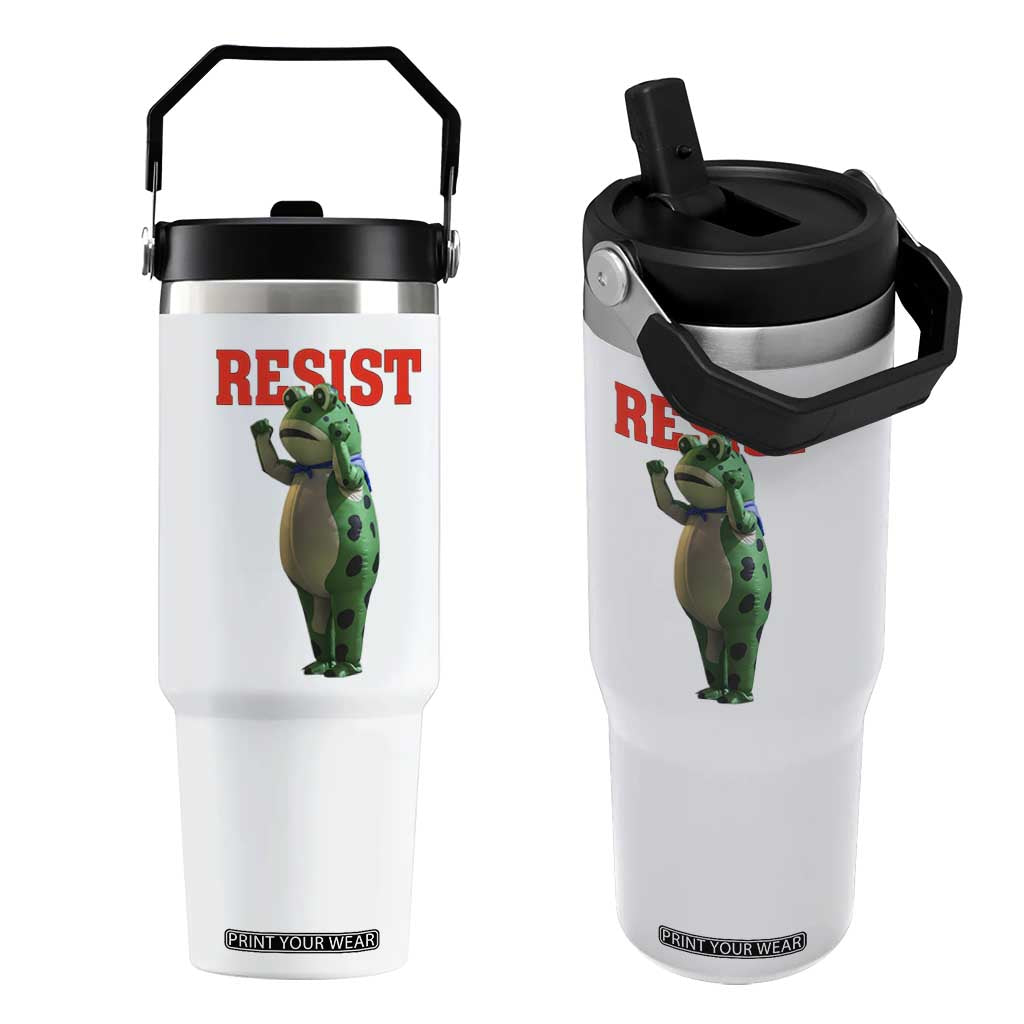 Funny Inflatable Portland Frog Resist Flip Straw Tumbler Freedom Protest TS02 One Size: 30 oz White Print Your Wear