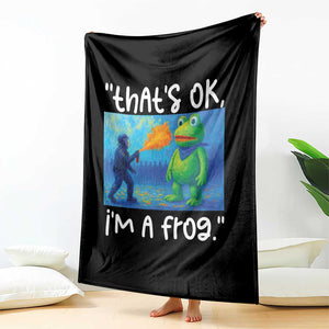 Funny Portland Frog Protest Throw Blanket Thats OK Im A Frog Pepper Spray TS02 Print Your Wear